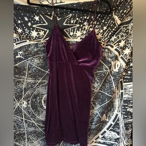 SHEIN Deep Purple Velvet Dress